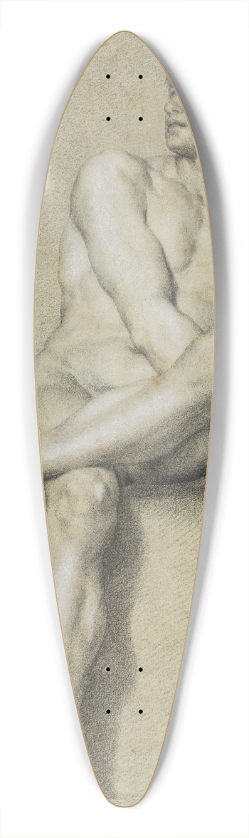 Anton Raphael Mengs - Sitzender mnnlicher Akt, frontal, das linke Bein ber das rechte gelegt, aufblickend 39.3 inch art pintail longboard deck