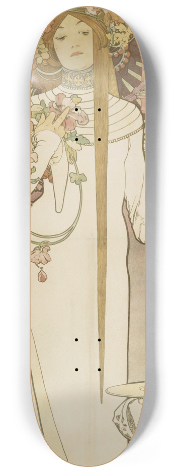 Alphonse Mucha - La Trappistine 8.25 inch art skate deck