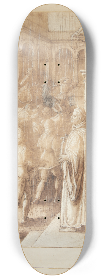 Jan van der Straet - S Giovanni Alberti Fiorentinos historie Helgenen anklager p torvet biskopperne af Firenze for simoni 8.25 inch art skate deck