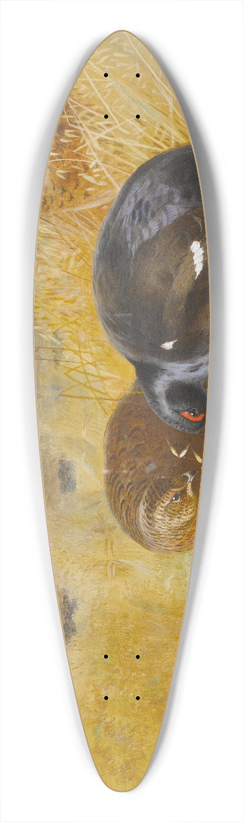 Archibald Thorburn - On The Stooks,Blackgame 39.3 inch art pintail longboard deck