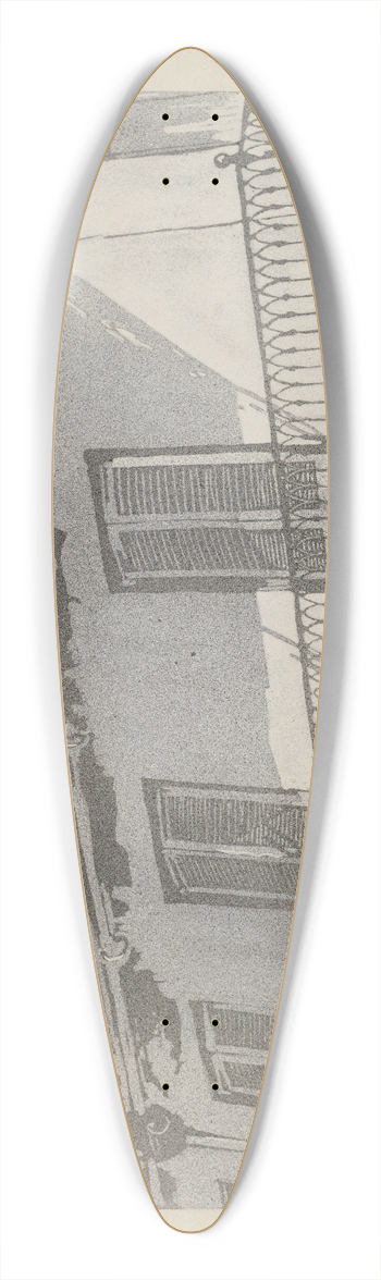 Arelia Arbo - Wrought Iron Balcony Railing 39.3 inch art pintail longboard deck