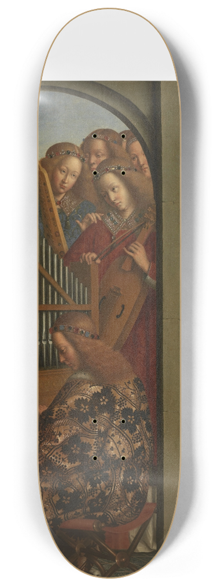 Jan van Eyck - Music-making Angels and Eve 8.25 inch art skate deck
