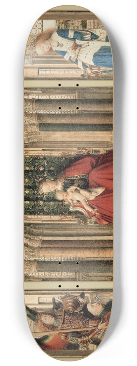 Jan van Eyck - Triptych of Mary and Child, St. Michael, and the Catherine 8.25 inch art skate deck