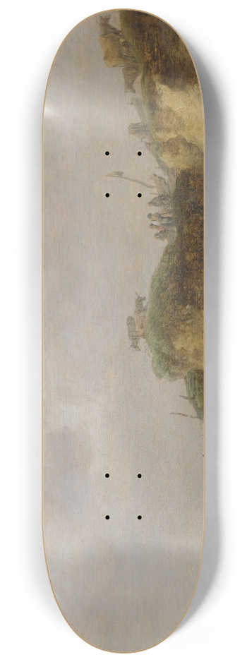 Jan van Goyen - A Dune Landscape With Herdsmen Tending Their Cattle 8.25 inch art skate deck