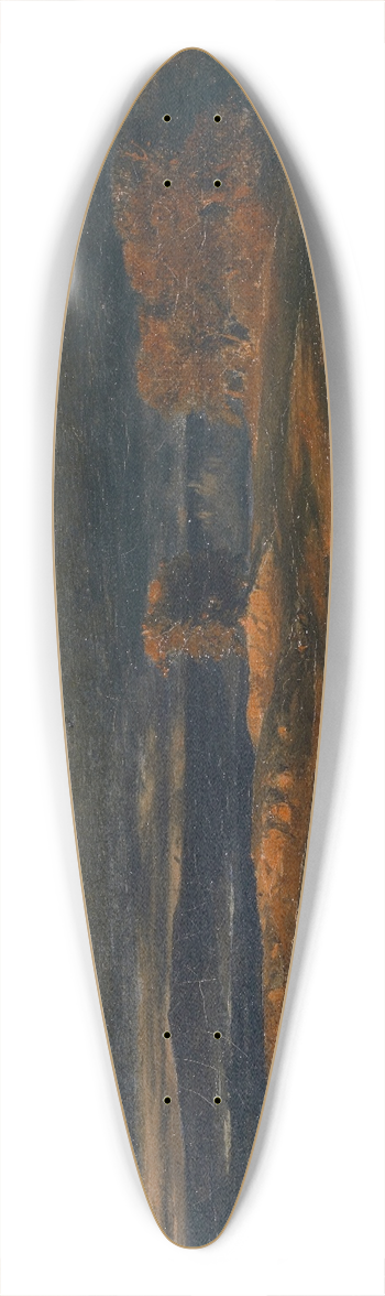 Arnold Bcklin - Landscape At Sunset, 1849 39.3 inch art pintail longboard deck