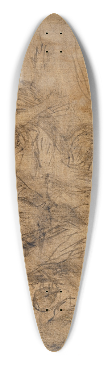 Arnold Bcklin - Study for Nymph on the Shoulders of Pan 39.3 inch art pintail longboard deck