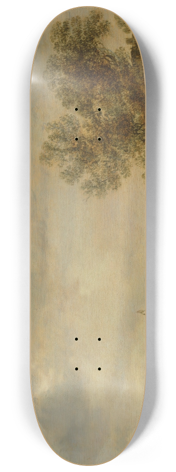 Jan van Goyen - A river landscape with sailing vessels, fishermens boats and a ferry with peasants and cattle 8.25 inch art skate deck