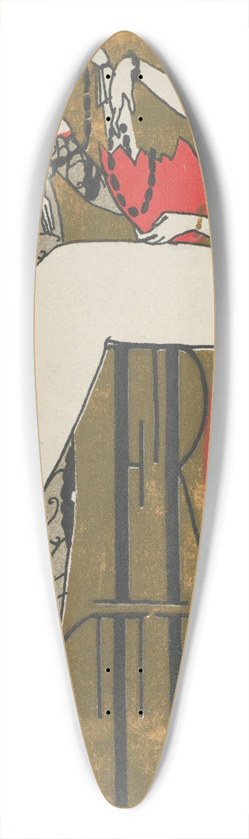 Arnold Nechansky - Happy Easter! (Frohe Ostern!) 39.3 inch art pintail longboard deck
