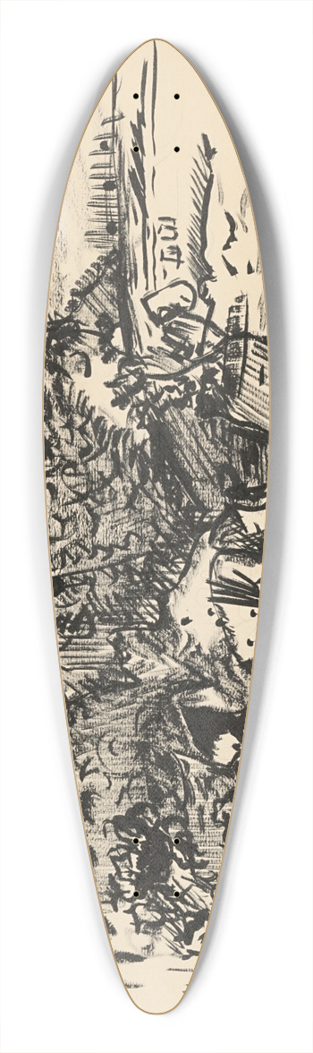 Arnold Peter Weisz-Kubnan - Landscape with a River (Study) 39.3 inch art pintail longboard deck