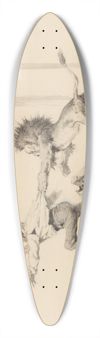 Arthur Burdett Frost - Lion Attack 39.3 inch art pintail longboard deck