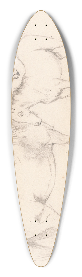 Arthur James Stark - Mare and Foal 39.3 inch art pintail longboard deck