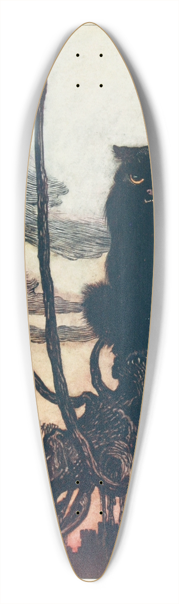 Arthur Rackham - By day she made herself into a cat 39.3 inch art pintail longboard deck