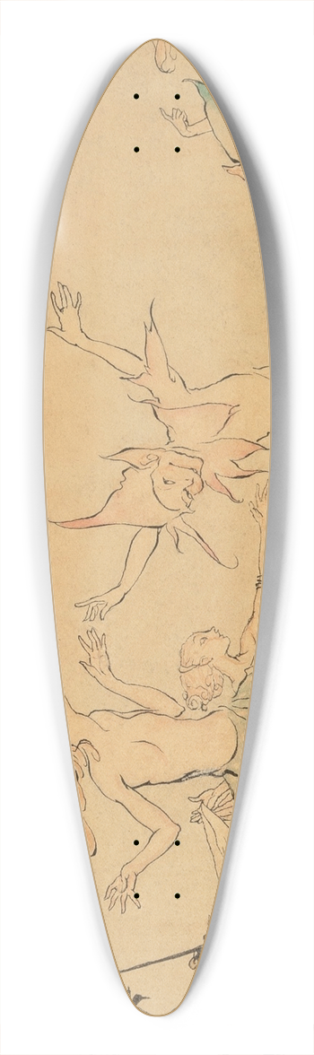 Arthur Rackham - Fairy Dance 39.3 inch art pintail longboard deck