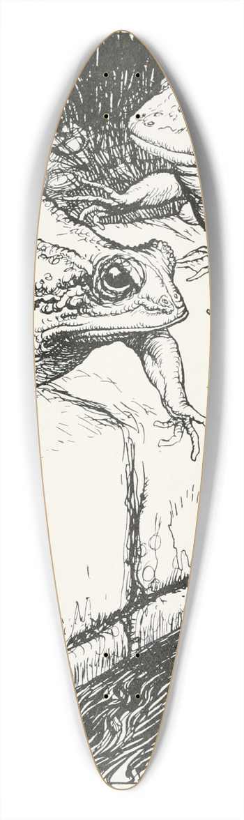 Arthur Rackham - The Frogs and the Well 39.3 inch art pintail longboard deck