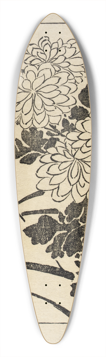 Arthur Wesley Dow - Ipswich Prints; Chrysanthemum 39.3 inch art pintail longboard deck