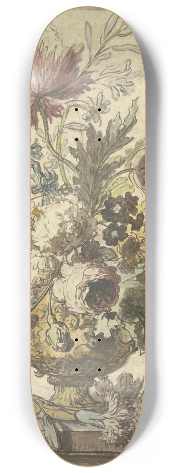 Jan van Huysum - Blumenbouquet in einer Vase, vorne liegt eine Nelke 8.25 inch art skate deck