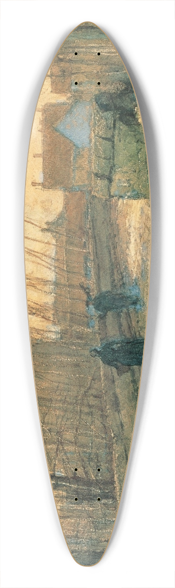 Asai Ch - Bridge in Grez-sur-Loing 39.3 inch art pintail longboard deck