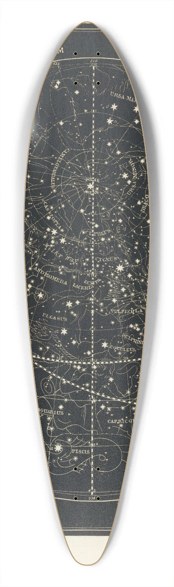 Asa Smith - Visible heavens from July 22nd to October 31st 39.3 inch art pintail longboard deck