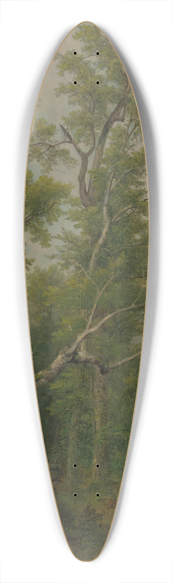 Asher Brown Durand - Study ofTrees 39.3 inch art pintail longboard deck
