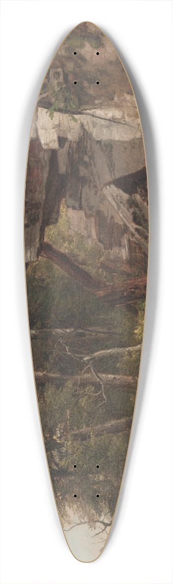 Asher Brown Durand - Trees on a Rocky Hillside 39.3 inch art pintail longboard deck