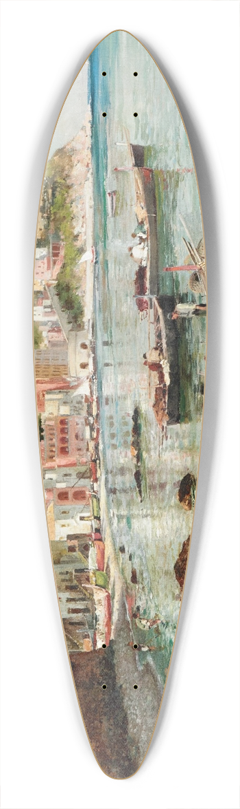 Attilio Pratella - Capri, Marina Grande 39.3 inch art pintail longboard deck