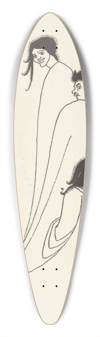 Aubrey Vincent Beardsley - Grotesques by Aubrey Beardsley 5 39.3 inch art pintail longboard deck