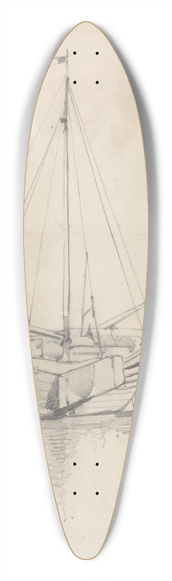 August Alleb - Dorpskerk 39.3 inch art pintail longboard deck