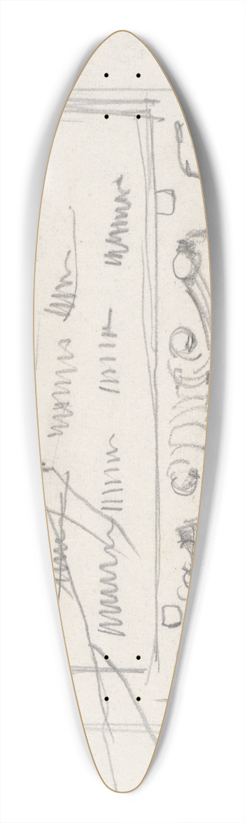 August Alleb - Schetsblad met ornamentstudies 39.3 inch art pintail longboard deck