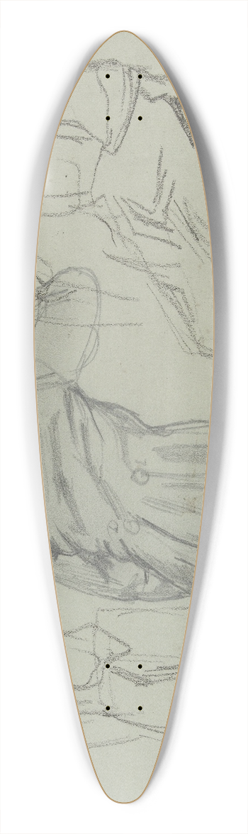 August Alleb - Studie van drie kinderen 39.3 inch art pintail longboard deck