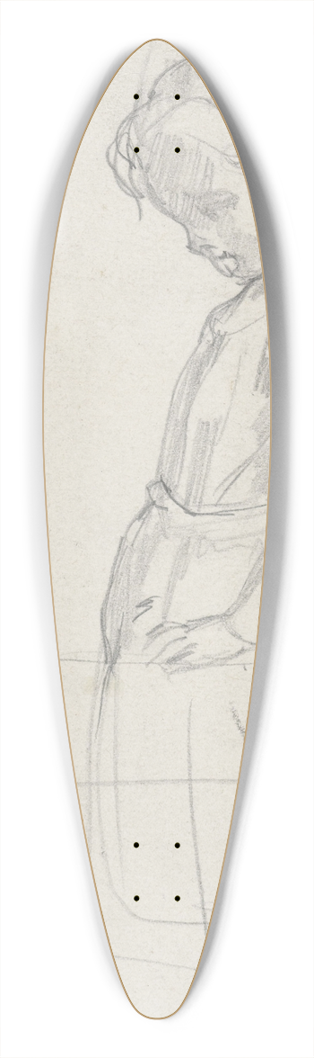 August Alleb - Studie van twee kinderen 39.3 inch art pintail longboard deck