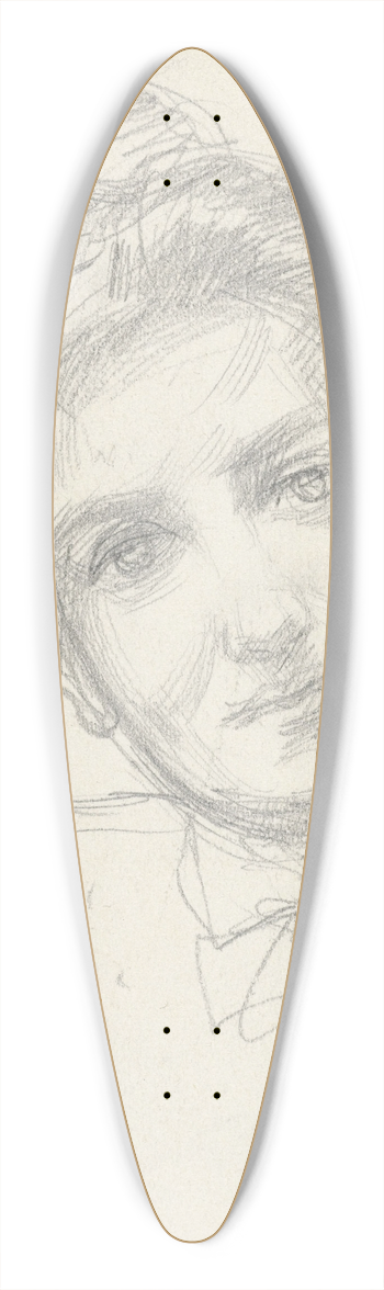 August Alleb - Vrouwenhoofd, de hand op het hoofd 39.3 inch art pintail longboard deck