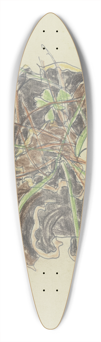 August Babberger - Study of plants 39.3 inch art pintail longboard deck