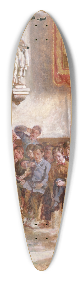 Auguste Dutuit - Catchisme dans une glise 39.3 inch art pintail longboard deck