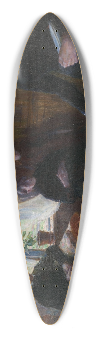 August Eiebakke - Laying the Table 39.3 inch art pintail longboard deck