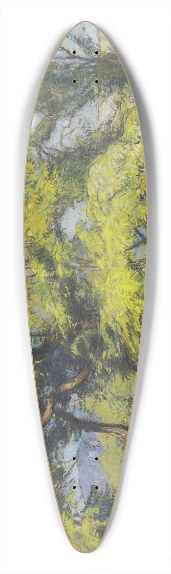 Auguste Louis Lepre - Chestnut Trees above a River 39.3 inch art pintail longboard deck