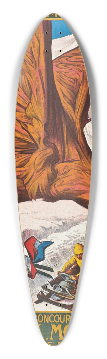 Auguste Matisse - CHAMONIX MONT-BLANC, VIIIme OLYMPIADE 1924 39.3 inch art pintail longboard deck