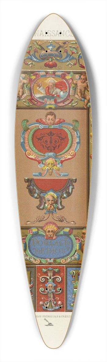 Auguste Racinet - Renaissance 12 39.3 inch art pintail longboard deck
