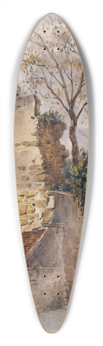 Auguste-Sbastien Bnard - Rue Clovis, mur de Philippe-Auguste. 39.3 inch art pintail longboard deck