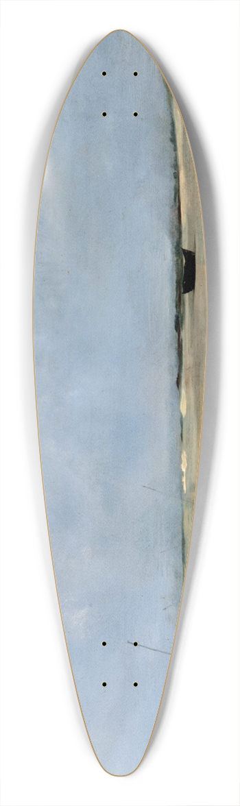 August Hagborg - Shore with Boats 39.3 inch art pintail longboard deck