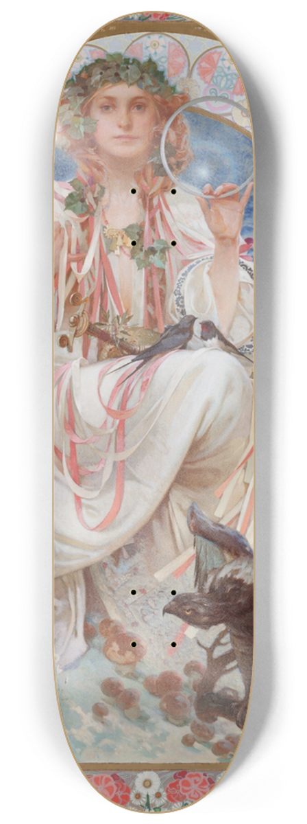Alphonse Mucha - Portrait Of Josephine Crane-Bradley As Slavia 8.25 inch art skate deck
