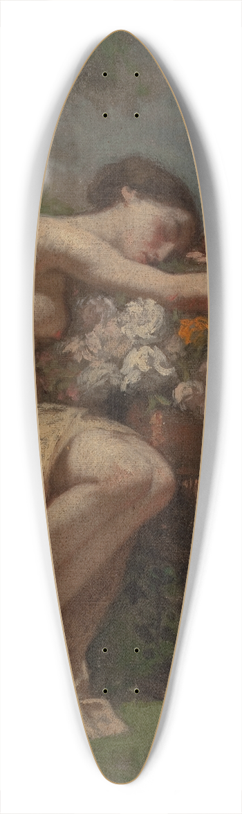 August Jernberg - Nymph Next To A Flower Urn,Study 39.3 inch art pintail longboard deck