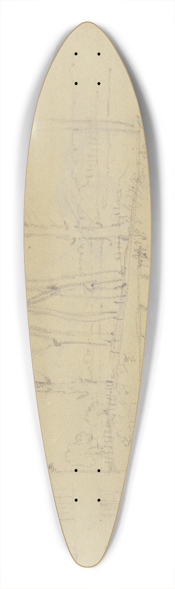 August Lucas - Hof in einer Landschaft 39.3 inch art pintail longboard deck