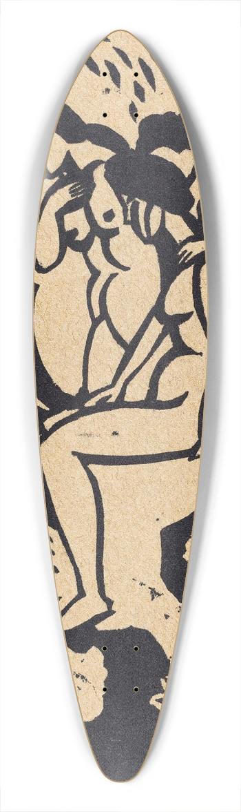 August Macke - Begrssung (Greeting) 39.3 inch art pintail longboard deck