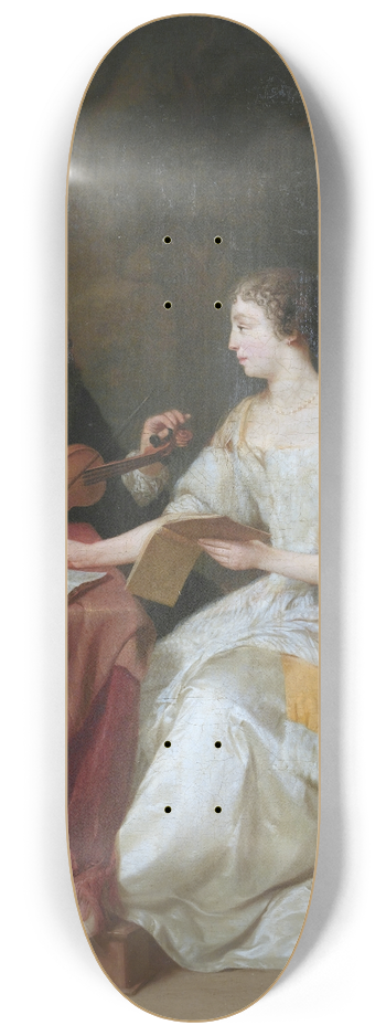 Jan Verkolje - An Elegant Couple Making Music In An Interior 8.25 inch art skate deck