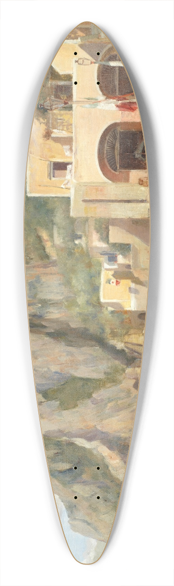 Augustus Tulk - The Beach at Capri 39.3 inch art pintail longboard deck