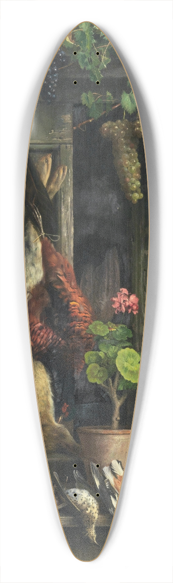 Aurelio Zingoni - Still Life with Birds, a Hare, Carnations and Geraniums in a Pot under a Vine 39.3 inch art pintail longboard deck