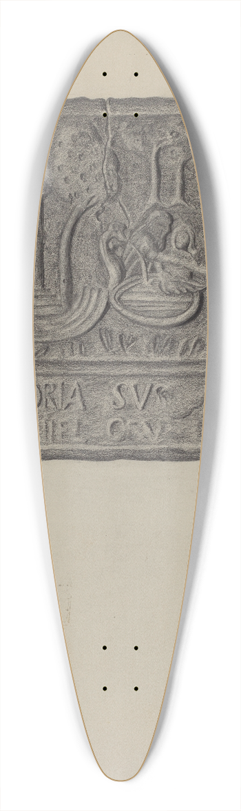 Austin L. Davison - Pa. German Stove Plate 39.3 inch art pintail longboard deck