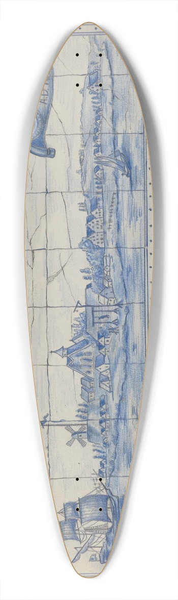 A. Zimet - Tile 39.3 inch art pintail longboard deck