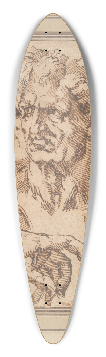 Baccio Bandinelli - Sheet ofStudies 39.3 inch art pintail longboard deck