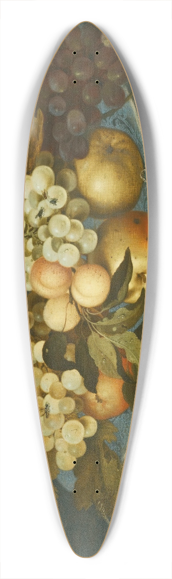 Balthasar van der Ast - A Still Life With A Delft Bowl Containing Fruit, On A Ledge With Flowers, Insects And A Lizard 39.3 inch art pintail longboard deck